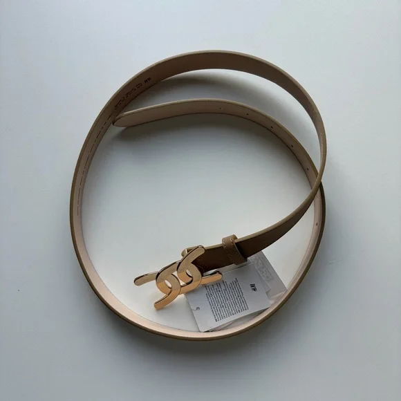 NWT H&M Tan Gold Belt, size: medium - Picture 1 of 5